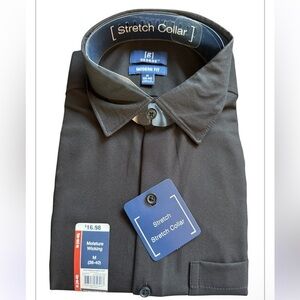 Men’s Black Stretch Moisture Wicking Performance Dress Shirt Size M
